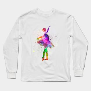 Classical ballet girl in watercolor Long Sleeve T-Shirt